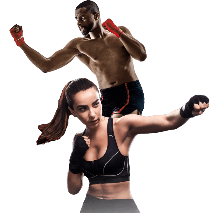 Mixed Martial Arts Lessons for Adults in Austin TX - Man and Woman Punching Hooks